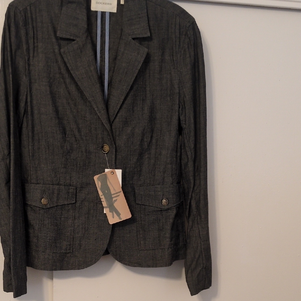 Dockers Women's Unlined Blue Blazer M
